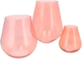 Daan Kromhout Design vaas glas mira 22x28cm roze - afbeelding 3