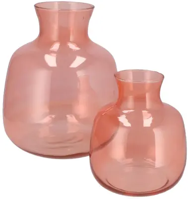 Daan Kromhout Design vaas glas mira 24x28cm roze - afbeelding 3