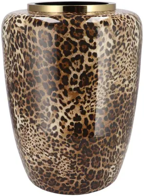 Daan Kromhout Design vaas ijzer julie wild 33x45cm leopard