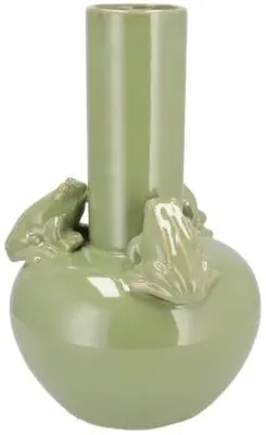 Daan Kromhout Design vaas keramiek frog 20x28cm pistache - afbeelding 1