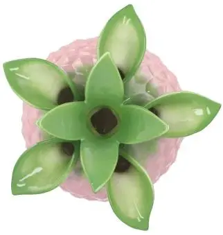 Daan Kromhout Design vaas keramiek pineapple tropical 14x18cm roze, groen - afbeelding 2