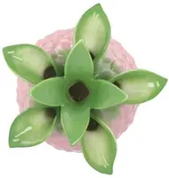 Daan Kromhout Design vaas keramiek pineapple tropical 14x18cm roze, groen - afbeelding 2