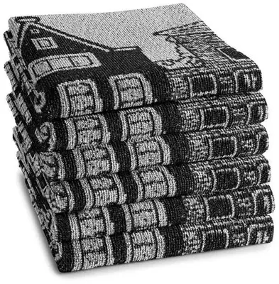 DDDDD keukendoek canal 50x55cm zwart 1 stuks - afbeelding 1