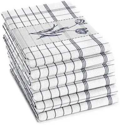 DDDDD theedoek lisse 60x65cm blauw 1 stuks - afbeelding 1