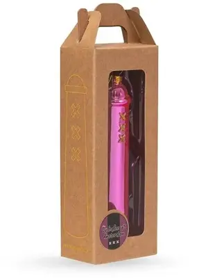 De Ballen Uit glazen kerstbal amsterdammertje 10.5cm fel roze - afbeelding 2