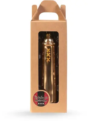 De Ballen Uit glazen kerstbal amsterdammertje 10.5cm goud - afbeelding 2