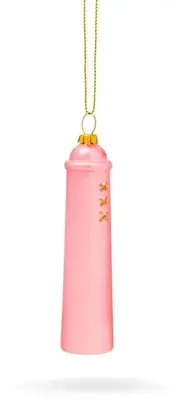 De Ballen Uit glazen kerstbal amsterdammertje 10.5cm mat roze - afbeelding 2