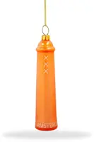 De Ballen Uit glazen kerstbal amsterdammertje 10.5cm oranje - afbeelding 1