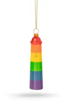 De Ballen Uit glazen kerstbal amsterdammertje 10.5cm regenboog - afbeelding 1