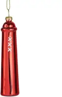 De Ballen Uit glazen kerstbal amsterdammertje 10.5cm rood - afbeelding 1