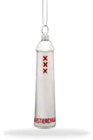 De Ballen Uit glazen kerstbal amsterdammertje 10.5cm zilver - afbeelding 1