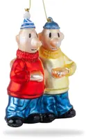 De Ballen Uit glazen kerstbal buurman en buurman 12cm multi - afbeelding 2