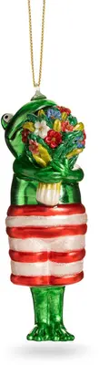 De Ballen Uit glazen kerstbal kikker 12cm groen - afbeelding 2