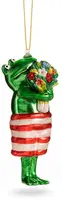 De Ballen Uit glazen kerstbal kikker 13cm groen - afbeelding 1