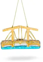 De Ballen Uit glazen kerstbal magere brug 10cm goud - afbeelding 1