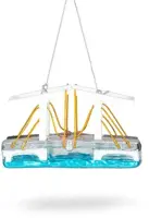 De Ballen Uit glazen kerstbal magere brug 10cm wit - afbeelding 1