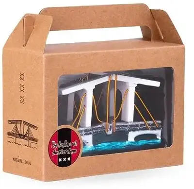 De Ballen Uit glazen kerstbal magere brug 10cm wit - afbeelding 3