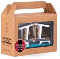 De Ballen Uit glazen kerstbal magere brug 10cm wit - afbeelding 3