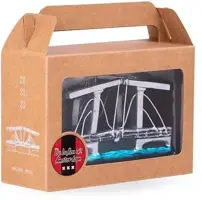 De Ballen Uit glazen kerstbal magere brug 10cm zilver - afbeelding 3