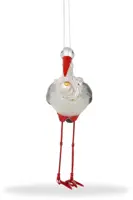 De Ballen Uit glazen kerstbal ooievaar met baby 15cm multi - afbeelding 2