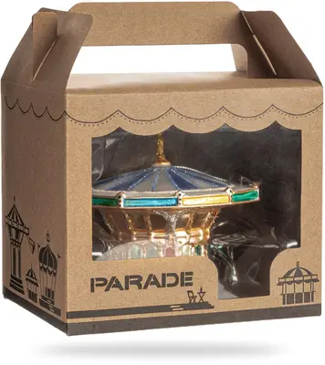 De Ballen Uit glazen kerstbal parade zweefmolen 10cm multi - afbeelding 2