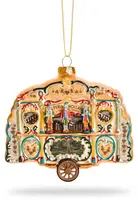 De Ballen Uit glazen kerstbal straatorgel 3 pruiken 11cm multi - afbeelding 1