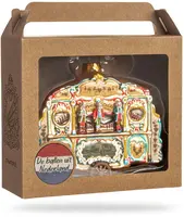 De Ballen Uit glazen kerstbal straatorgel 3 pruiken 12.5cm multi - afbeelding 3