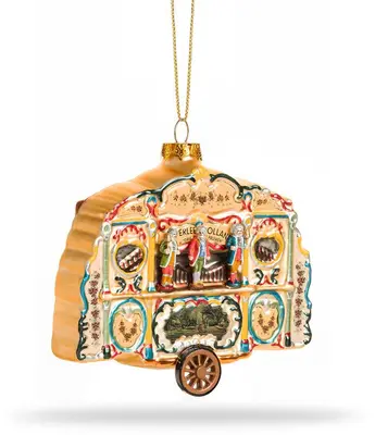 De Ballen Uit glazen kerstbal straatorgel 3 pruiken 12.5cm multi - afbeelding 2