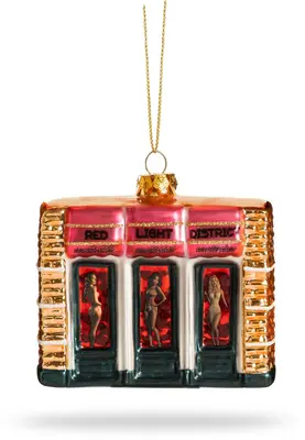 De Ballen Uit glazen kerstbal wallen 10.5cm multi - afbeelding 1