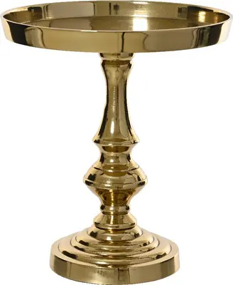 Decoris bijzettafel aluminium deco 24x25cm goud 