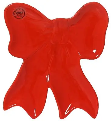 Decoris bord keramiek strik 24x22x3cm rood 