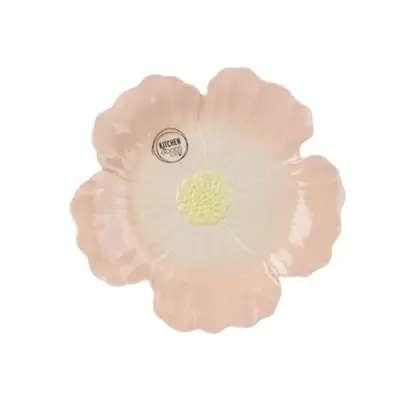 Decoris bord steen bloem 28x3cm roze 