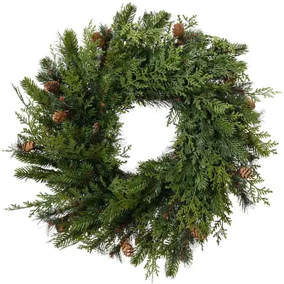 Decoris Cypress krans voor binnen groen Ø 60cm - afbeelding 1