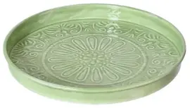 Decoris decoratiebord ijzer rond 32x3cm zacht groen kopen?