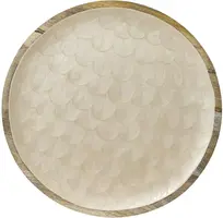 Decoris decoratiebord mangohout decobord 37.5x2cm crème, bruin - afbeelding 3