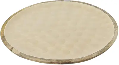 Decoris decoratiebord mangohout decobord 37.5x2cm crème, bruin - afbeelding 4