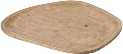 Decoris decoratiebord mangohout ovaal 46x37x1.5cm bruin