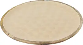 Decoris decoratiebord mangohout rond 37.5x2cm crème, bruin - afbeelding 1