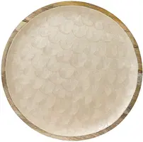 Decoris decoratiebord mangohout rond 48x2cm crème - afbeelding 2