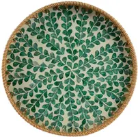 Decoris decoratiebord rotan rond 38x4cm groen - afbeelding 2