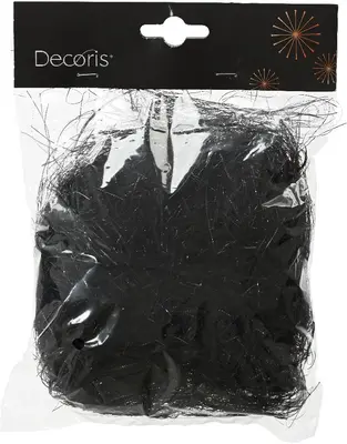 Decoris engelenhaar lametta zwart  - afbeelding 1