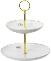 Decoris etagere porselein rond 20x23cm wit  kopen?