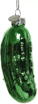 Decoris glazen kerst ornament augurk 8.5cm groen