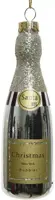 Decoris glazen kerst ornament champagne 12.5cm goud