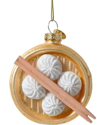 Decoris glazen kerst ornament dumplings 7.5cm multi