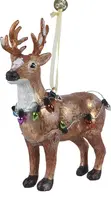 Decoris glazen kerst ornament hert 13.5cm bruin  kopen?
