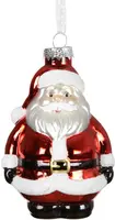 Decoris glazen kerst ornament kerstman 11.5cm rood, wit kopen?