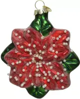 Decoris glazen kerst ornament kerstster 11cm rood, groen kopen?