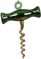 Decoris glazen kerst ornament kurkentrekker 14cm groen kopen?