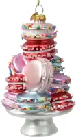 Decoris glazen kerst ornament macaron toren 13.5cm multi kopen?